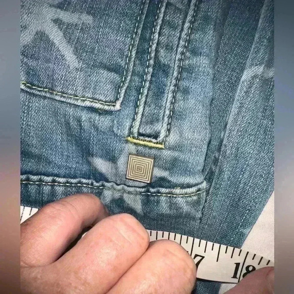 Lularoe Kenny XS Custom bull skull patriotic denim trucker jacket . NWOT. - Picture 7 of 10